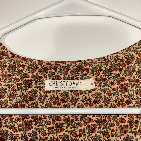 Christy Dawn (M) The Dawn Dress in Berry Dusty Red Printed Organic Cotton Midi - Picture 7 of 10